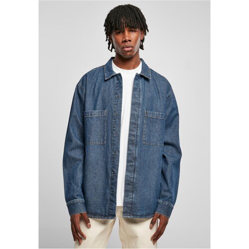 Urban Classics Oversized Denim Pocket Shirt mid indigo washed L