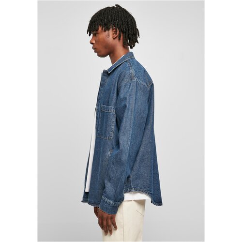 Urban Classics Oversized Denim Pocket Shirt mid indigo washed L