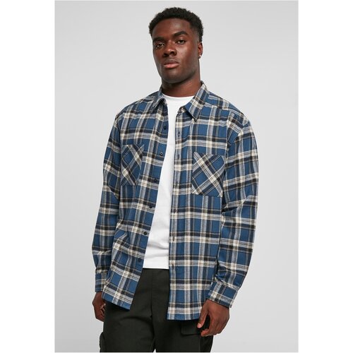 Urban Classics Lake Check Shirt darkblue/whitesand S