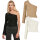 Urban Classics Ladies Short Rib Knit One Sleeve Sweater
