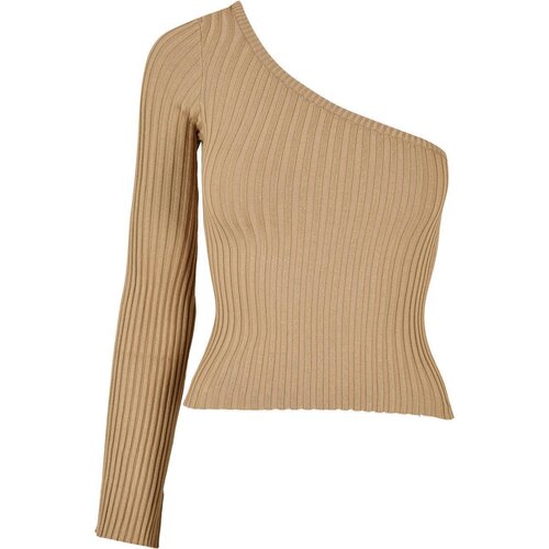 Urban Classics Ladies Short Rib Knit One Sleeve Sweater unionbeige XXL