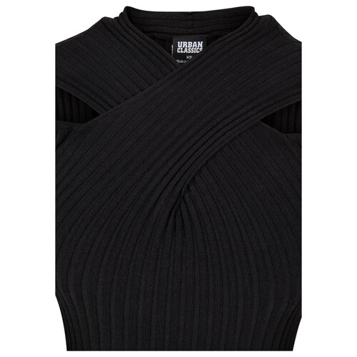 Urban Classics Ladies Crossed Rib Knit Dress black L