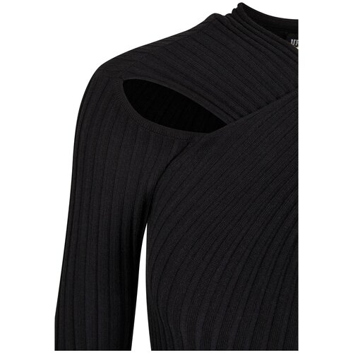 Urban Classics Ladies Crossed Rib Knit Dress black L