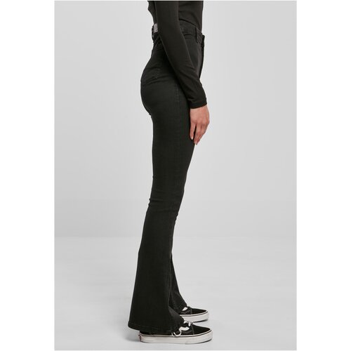 Urban Classics Ladies Super Stretch Bootcut Denim Pants black stone washed 29