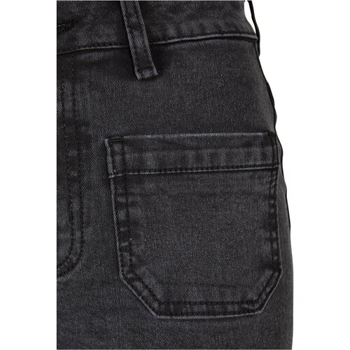 Urban Classics Ladies Vintage Flared Denim Pants black washed 28