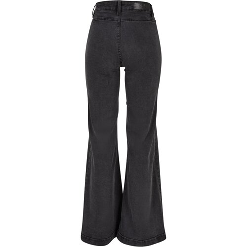 Urban Classics Ladies Vintage Flared Denim Pants black washed 28