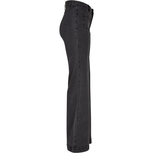 Urban Classics Ladies Vintage Flared Denim Pants black washed 28