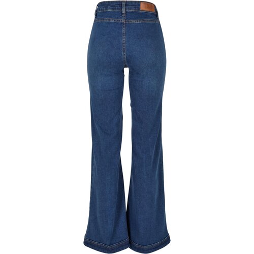 Urban Classics Ladies Vintage Flared Denim Pants deepblue washed 29