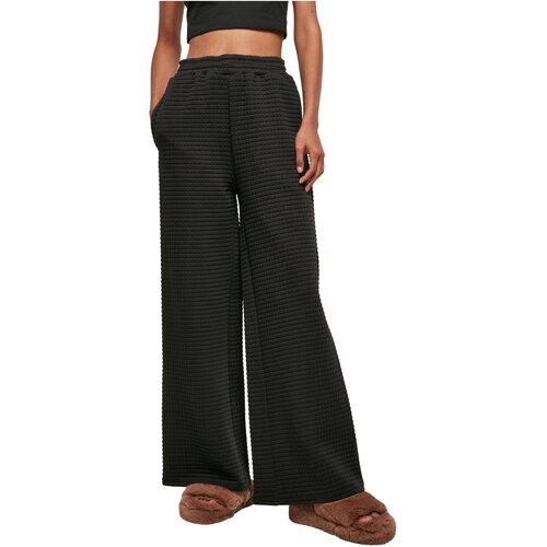 Urban Classics Ladies Quilte Wide Leg Sweat Pants black S