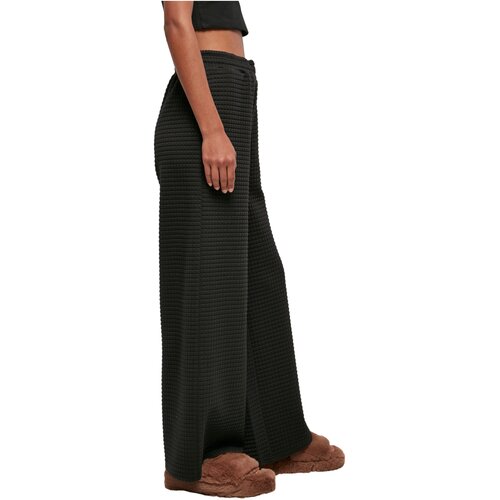 Urban Classics Ladies Quilte Wide Leg Sweat Pants black S