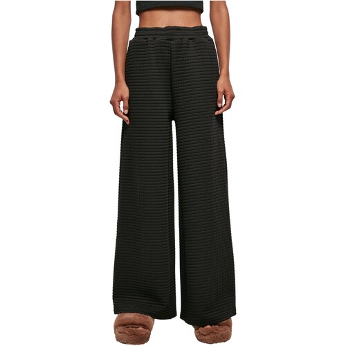 Urban Classics Ladies Quilte Wide Leg Sweat Pants black S