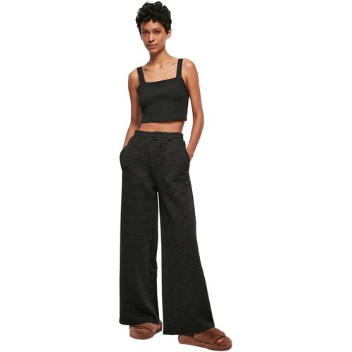 Urban Classics Ladies Quilte Wide Leg Sweat Pants black S