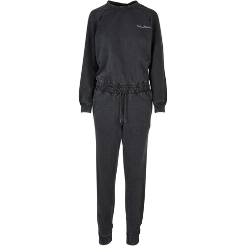 Urban Classics Ladies Small Embroidery Long Sleeve Terry Jumpsuit black 4XL