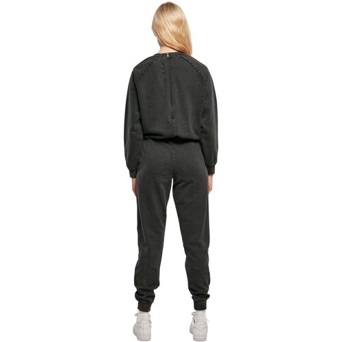 Urban Classics Ladies Small Embroidery Long Sleeve Terry Jumpsuit black L