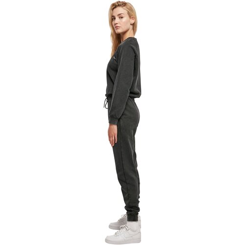 Urban Classics Ladies Small Embroidery Long Sleeve Terry Jumpsuit black L