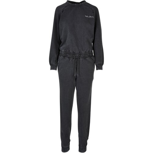 Urban Classics Ladies Small Embroidery Long Sleeve Terry Jumpsuit black L