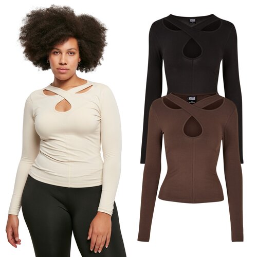 Urban Classics Ladies Crossed Cut Out Longsleeve