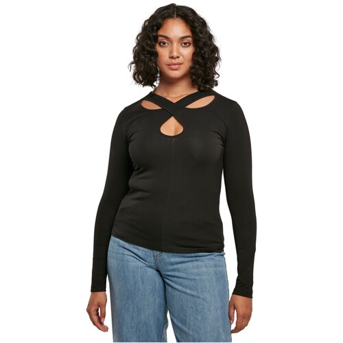 Urban Classics Ladies Crossed Cut Out Longsleeve black 3XL