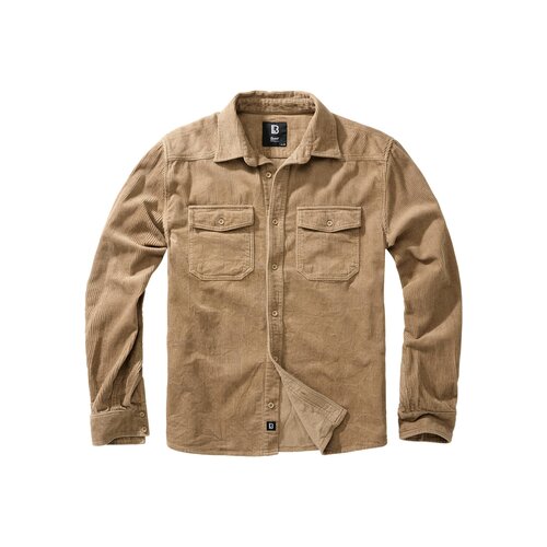 Brandit Corduroy Classic Shirt Long Sleeve camel 7XL