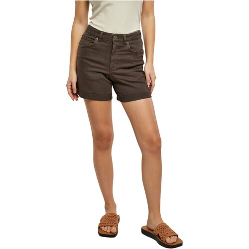 Urban Classics Ladies Colored Strech Denim Shorts brown 33