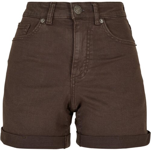 Urban Classics Ladies Colored Strech Denim Shorts brown 33