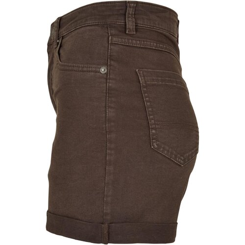 Urban Classics Ladies Colored Strech Denim Shorts brown 33