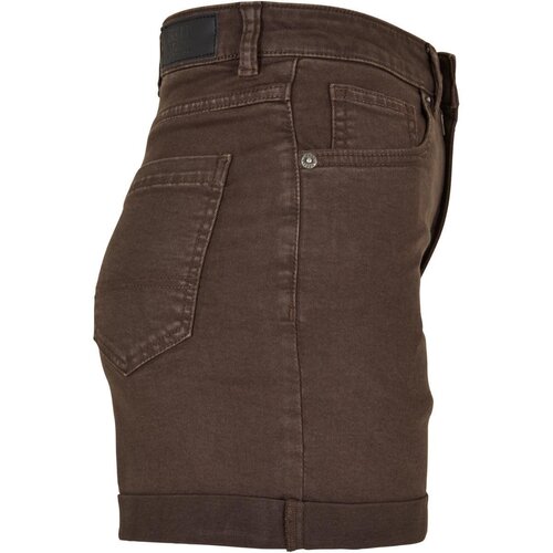 Urban Classics Ladies Colored Strech Denim Shorts brown 33