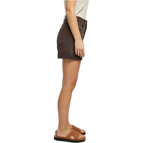 Urban Classics Ladies Colored Strech Denim Shorts brown 34