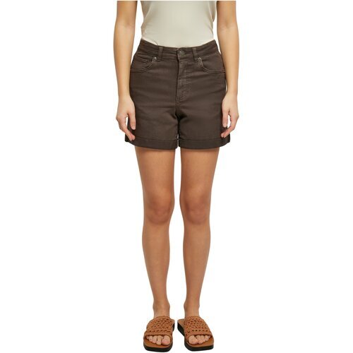Urban Classics Ladies Colored Strech Denim Shorts brown 34
