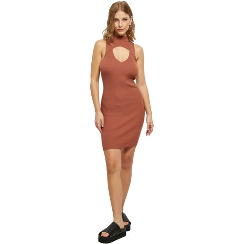 Urban Classics Ladies Cut Out Sleevless Dress terracotta XS