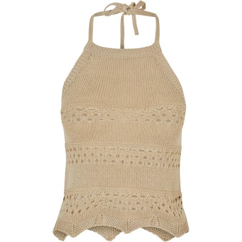 Urban Classics Ladies Short Crochet Knit Neckholder Top softseagrass S