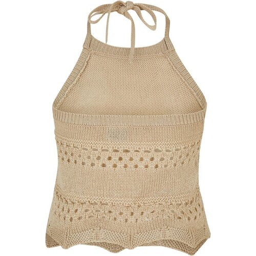 Urban Classics Ladies Short Crochet Knit Neckholder Top softseagrass S