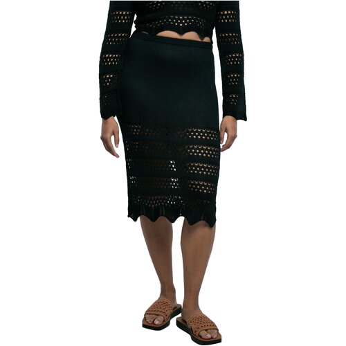 Urban Classics Ladies 3/4 Crochet Knit Skirt black 3XL