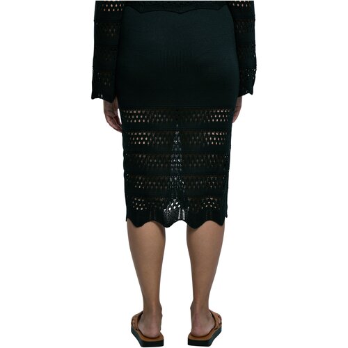 Urban Classics Ladies 3/4 Crochet Knit Skirt black 3XL