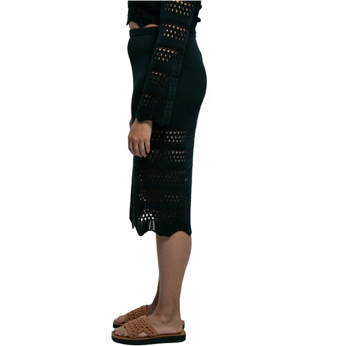 Urban Classics Ladies 3/4 Crochet Knit Skirt black 3XL