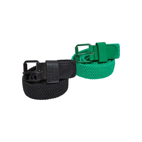 Urban Classics Kids Elastic Belt Set Kids black/bodegagreen S/M