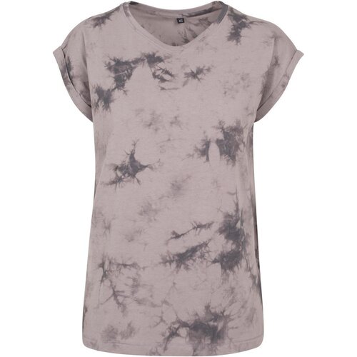 Build Your Brand Ladies Batik Dye Extended Shoulder Tee lightgrey grey S