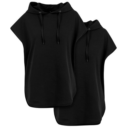Build Your Brand Ladies Sleeveless Hoody 2-Pack black+black XS