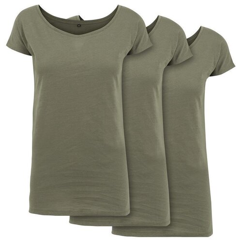 Build Your Brand Ladies Wideneck Tee 3-Pack olive XS