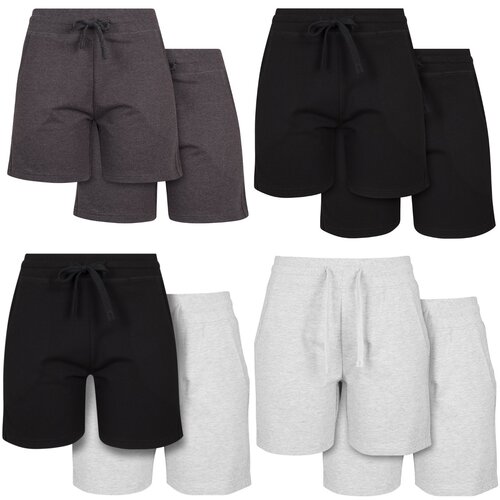 Build Your Brand Ladies Terry Shorts 2-Pack