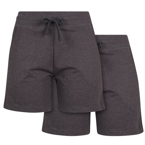 Build Your Brand Ladies Terry Shorts 2-Pack charcoal XS