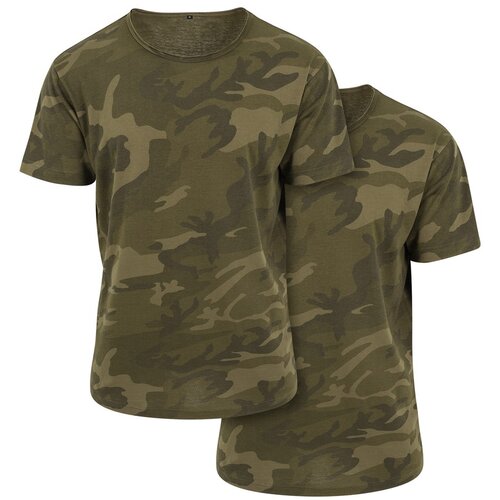 Build Your Brand Camo Tee 2-Pack olive camo L