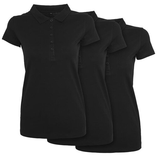 Build Your Brand Ladies Jersey Polo 3-Pack black L