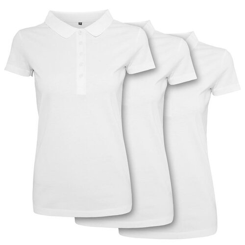 Build Your Brand Ladies Jersey Polo 3-Pack white L