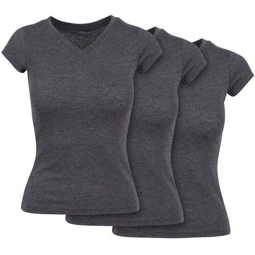 Build Your Brand Ladies Basic Tee 3-Pack charcoal L