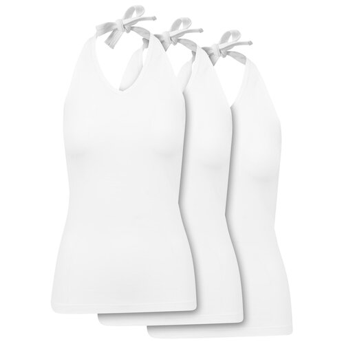 Build Your Brand Ladies Neckholder Shirt 3-Pack white L