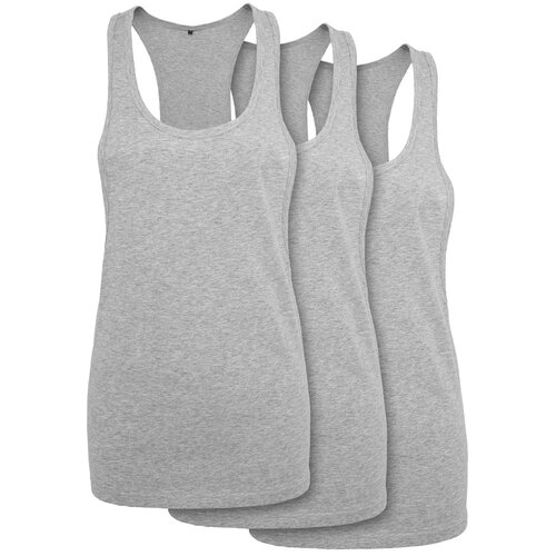 Build Your Brand Ladies Loose Tank 3-Pack heather grey XS