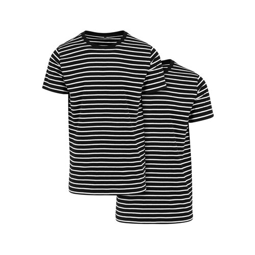 Build Your Brand Stripe Tee 2-Pack black/white L