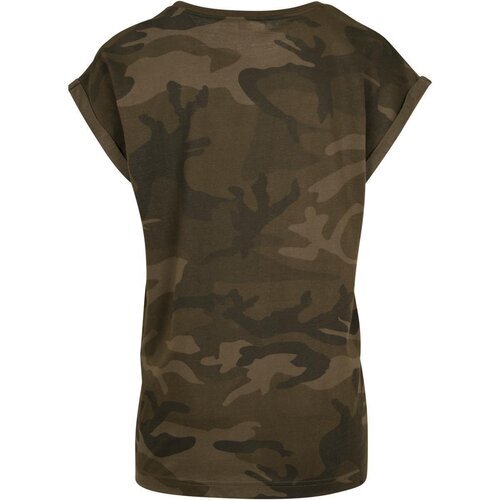 Build Your Brand Ladies Extended Shoulder Camo Tee 2-Pack olive camo S