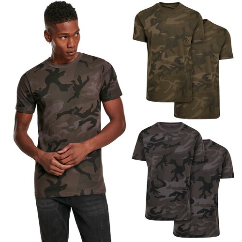 Build Your Brand Camo Round Neck Tee 2-Pack
